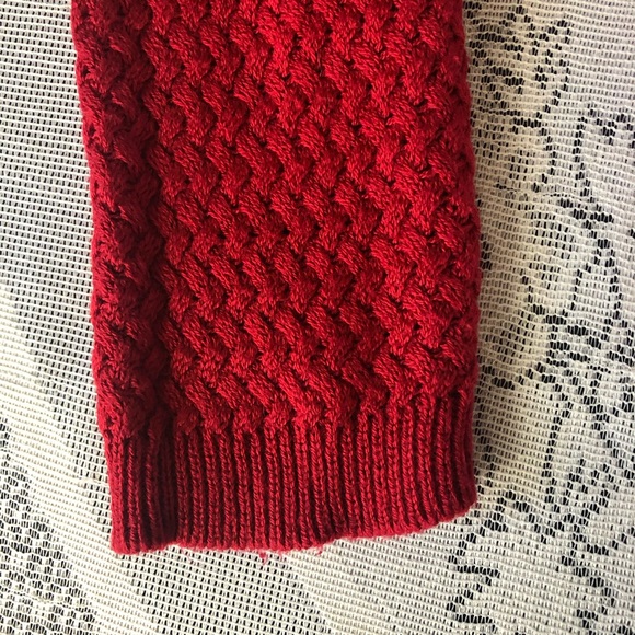 Women's Lucky Brand bright red sweater with chevron pattern knit. Size medium - Picture 8 of 16